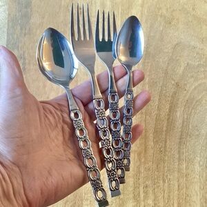 Oneida “Applique” Stainless Steel Replacement Forks & Spoons USA (9 Pieces)
